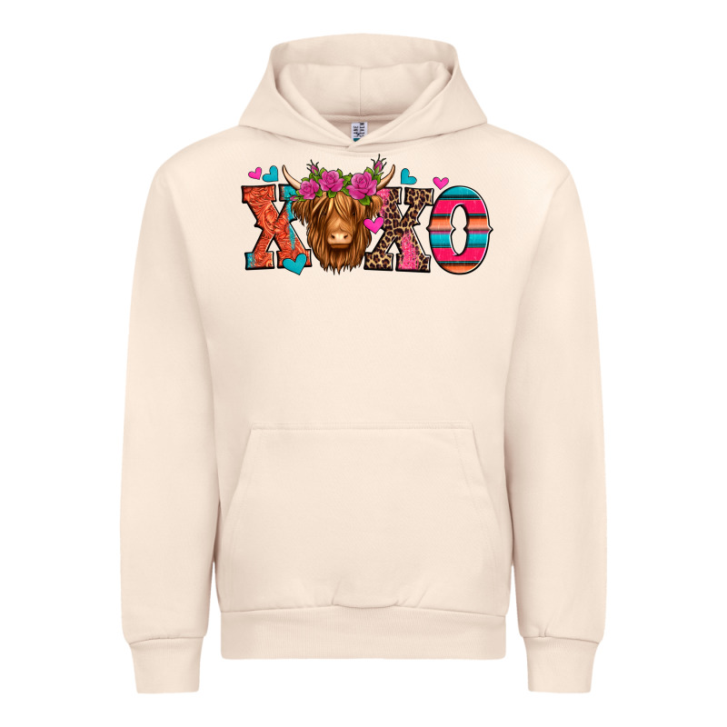 Xoxo Valentine's Day Highland Cow Urban Hoodie by Jasminsmagicworld | Teevron