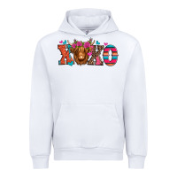 White xoxo valentine's day highland cow Urban Hoodie - Jasminsmagicworld