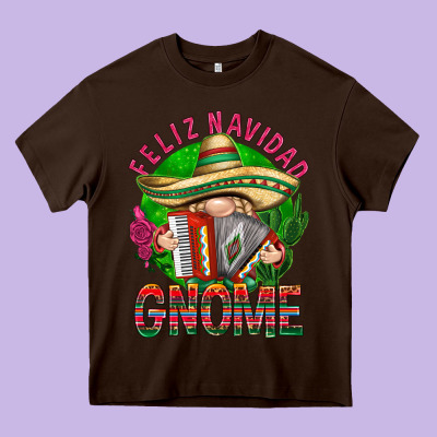 Feliz Navidad Gnome Mexico Heavy Core Tee Designed By Howdyjamesfarm
