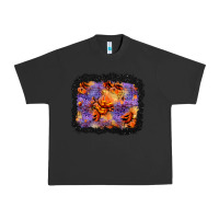 Pigment Black halloween pumpkin and leopard background Urban Heavy Tee - BundleAndBundleShop