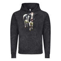 Vintage Black Holstein Bull Vintage Hoodie - LillyAllenDesigns