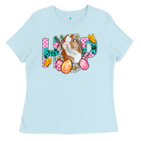 Baby Blue Hop Bunny Easter Ladies Tee - BundleAndBundleShop