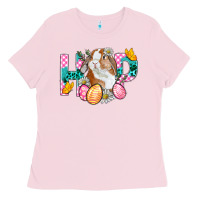 Bubblegum Pink Hop Bunny Easter Ladies Tee - BundleAndBundleShop