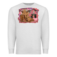 Oatmeal Heather valentines day mama cow and baby cows Premium Sweatshirt - RanaPortraitStore