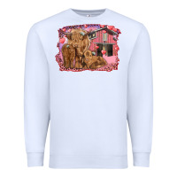 White valentines day mama cow and baby cows Premium Sweatshirt - RanaPortraitStore