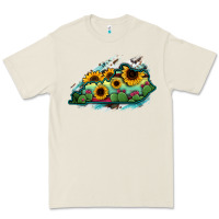Bone Kentucky map sunflower cactus serape Premium Tee - RanaPortraitStore