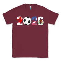 Burgundy North America 2026 Football  Canada USA Mexico Soccer Classic Tee - maiPhamDesign