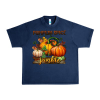 Navy pumpkin spice junkie Urban Heavy Tee - BundleAndBundleShop