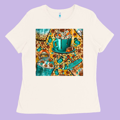 American Football Coffee Cups With Butterfly And Leopard Seamless Patt Ladies Tee Designed By Bundleandbundleshop