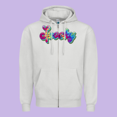 Spooky Zipper Hoodie Designed By Jahusdesignshop