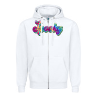 White spooky Zipper Hoodie - JahusDesignShop