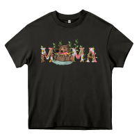 Asphalt Mama with bear and daisy Heavy Core Tee - RanaPortraitStore