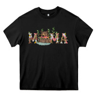 Black Mama with bear and daisy Heavy Core Tee - RanaPortraitStore