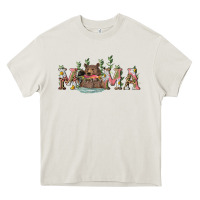 Cream Mama with bear and daisy Heavy Core Tee - RanaPortraitStore
