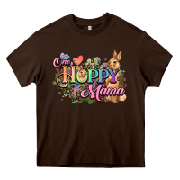 Chocolate Brown One hoppy mama easter day Heavy Core Tee - HowdyJamesFarm