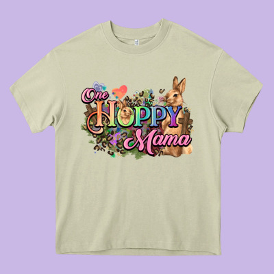 One Hoppy Mama Easter Day Heavy Core Tee Designed By Howdyjamesfarm