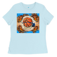 Baby Blue basketball Ladies Tee - FaDigitalArtStudio
