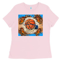 Bubblegum Pink basketball Ladies Tee - FaDigitalArtStudio