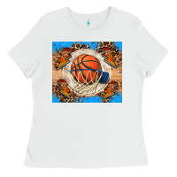 White basketball Ladies Tee - FaDigitalArtStudio