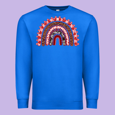Valentines Day Rainbow Premium Sweatshirt Designed By Ranaportraitstore