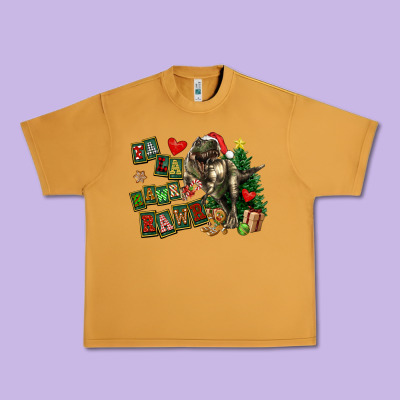 Fa La La Trex Christmas Urban Heavy Tee Designed By Fadigitalartstudio