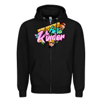 Black hello kinder Zipper Hoodie - JahusDesignShop