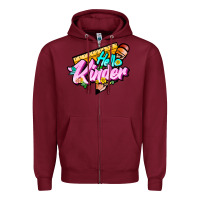 Burgundy hello kinder Zipper Hoodie - JahusDesignShop