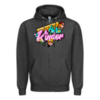 Charcoal Heather hello kinder Zipper Hoodie - JahusDesignShop