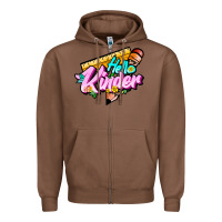 Chestnut hello kinder Zipper Hoodie - JahusDesignShop
