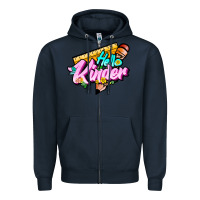 Navy hello kinder Zipper Hoodie - JahusDesignShop