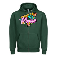Sports Green hello kinder Zipper Hoodie - JahusDesignShop