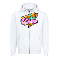 White hello kinder Zipper Hoodie - JahusDesignShop