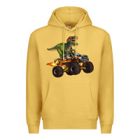 Antique Gold monster truck and t rex dinosaur Premium Hoodie - Artiststas