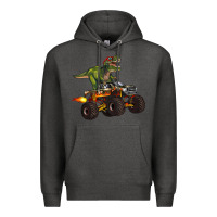 Charcoal Heather monster truck and t rex dinosaur Premium Hoodie - Artiststas