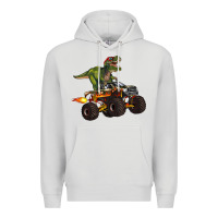 Dove Grey monster truck and t rex dinosaur Premium Hoodie - Artiststas