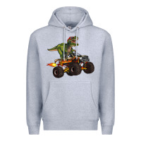 Heather Grey monster truck and t rex dinosaur Premium Hoodie - Artiststas