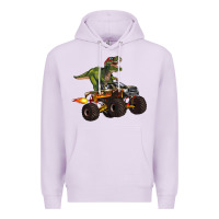 Lilac monster truck and t rex dinosaur Premium Hoodie - Artiststas