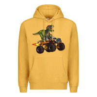 Mustard monster truck and t rex dinosaur Premium Hoodie - Artiststas
