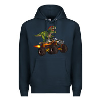 Navy monster truck and t rex dinosaur Premium Hoodie - Artiststas