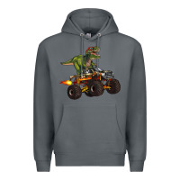 Rock monster truck and t rex dinosaur Premium Hoodie - Artiststas