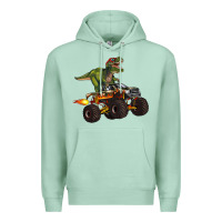 Seafoam monster truck and t rex dinosaur Premium Hoodie - Artiststas