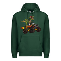 Sports Green monster truck and t rex dinosaur Premium Hoodie - Artiststas