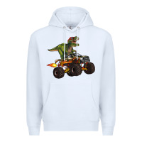 White monster truck and t rex dinosaur Premium Hoodie - Artiststas