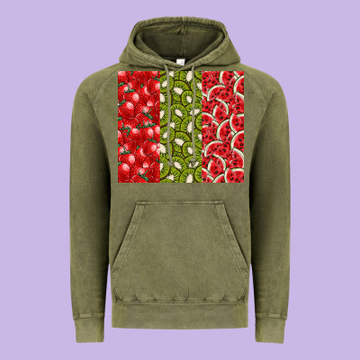 Summer Fruits Vintage Hoodie Designed By Cowhidedigitalart