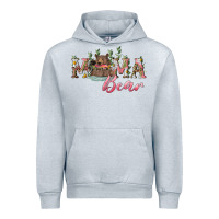 Heather Grey Mama bear with daisy Urban Hoodie - RanaPortraitStore