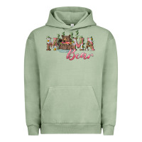Pigment Oil Green Mama bear with daisy Urban Hoodie - RanaPortraitStore