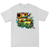 Dove Grey Louisiana Map Sunflower Cactus Serape Premium Tee - RanaPortraitStore
