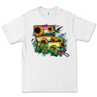 White Louisiana Map Sunflower Cactus Serape Premium Tee - RanaPortraitStore