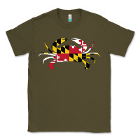 Army Green Maryland Crab State Pride Flag Classic Tee - maiPhamDesign
