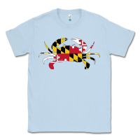 Dusty Blue Maryland Crab State Pride Flag Classic Tee - maiPhamDesign